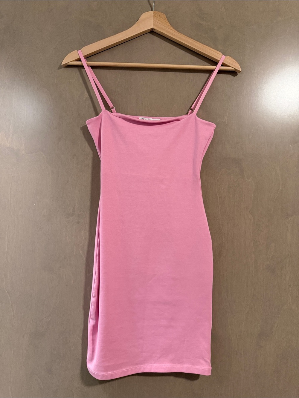 Zara Pink Ribbed Tank Dress